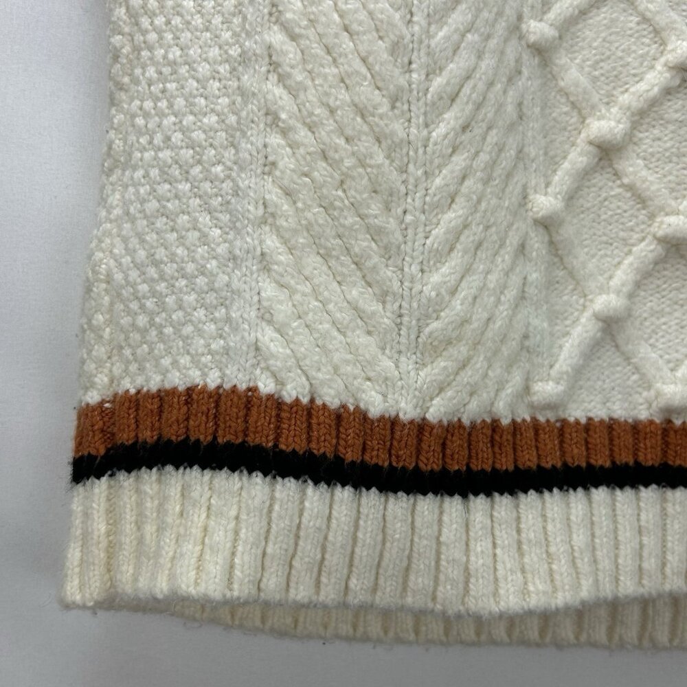 Maeve Anthropologie Willa Cable Knit Vest Size Medium Oversize Preppy Cozy - Picture 12 of 16